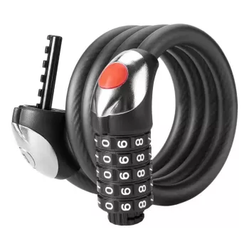 ROCKBROS RKS531 5-mestna številčna kabelska ključavnica z LED, 180 cm, črna