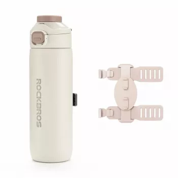 ROCKBROS termična kolesarska bidonka S550H-1 z magnetnim pasom, bež, 550 ml