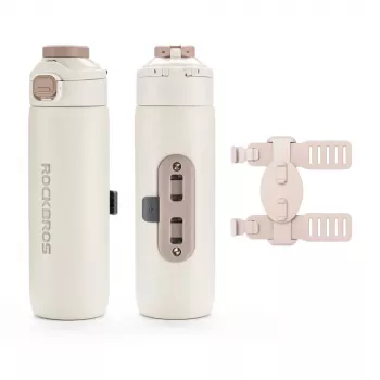 ROCKBROS termična kolesarska bidonka S550H-1 z magnetnim pasom, bež, 550 ml
