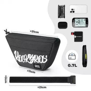 Rockbros G011 Flash Journey torba za krmilo – trapezna, črna