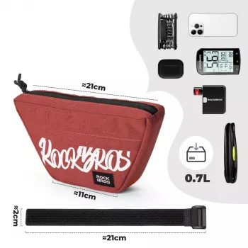 Rockbros G011 Flash Journey torba za krmilo – trapezna, rdeča