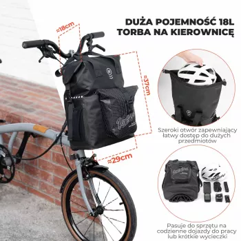 Rockbros AS-158 sprednja torba za zložljivo kolo Brompton - črna