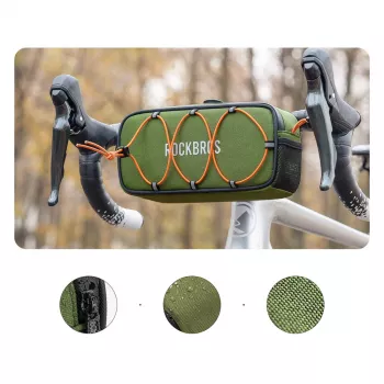 Rockbros TL001 ROAD TO SKY torba za krmilo 1,9L vodoodporna – zelena