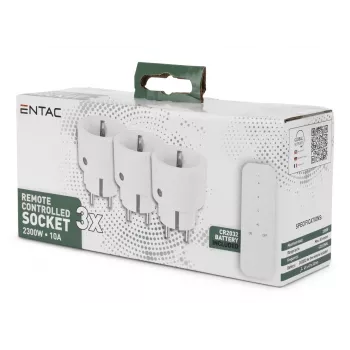 ENTAC komplet brezžičnih vtičnic 3-kos bel