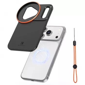 KF Protective Photography Case z 58-mm držalom za objektiv za Apple iPhone 17 Pro Max - črn