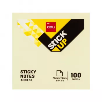 Deli Stick Up samolepilni lističi 100 listov rumeni 76x76 mm