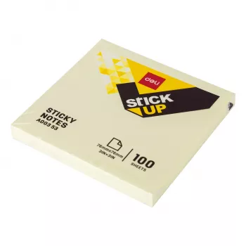 Deli Stick Up samolepilni lističi 100 listov rumeni 76x76 mm