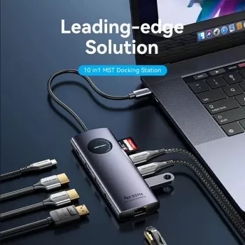 VENTION USB-C 10-v-1 priklopna postaja 8K 30Hz 100W PD z LED zaslonom