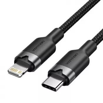 VENTION LALBH kabel USB-C na Lightning 2m črn MFi certificiran hitro polnjenje