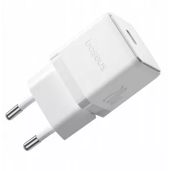 Baseus Palm 1C 20W USB-C polnilnik s kablom Baseus Mini White USB-C 60W 1m, bel