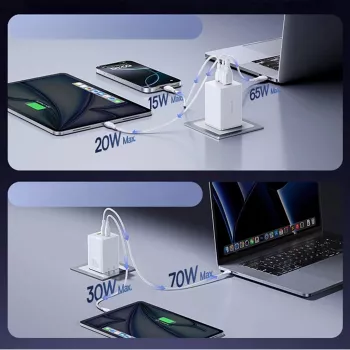 Baseus EnerFill FE11 2 x USB-C / USB-A 100W – bel