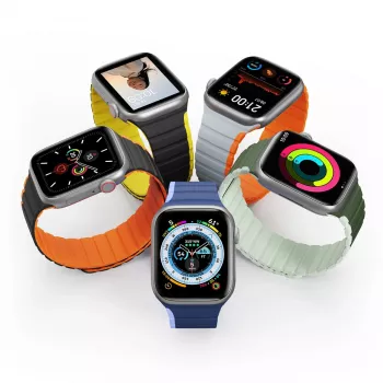 Dux Ducis magnetna zapestnica za Apple Watch SE, Series 9, 8, 7, 6, 5, 4, 3, 2, 1 (41, 40, 38 mm) različica LD – črno-rumena