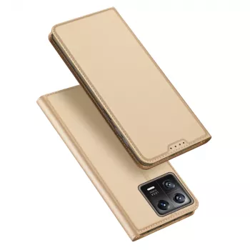 Dux Ducis Skin Pro ovitek flip za Xiaomi 13, denarnica s predalom za kartice in stojalom, zlat