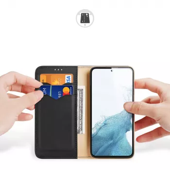 Dux Ducis Hivo ovitek flip z denarnico za Samsung Galaxy S23+ z RFID-zaščito, črn