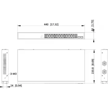 Hikvision DS-3E1528P-EI 24-portno gigabitno PoE+ upravljano stikalo