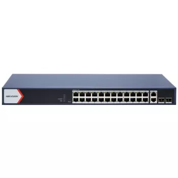 Hikvision DS-3E1528P-EI(O-STD) gigabitno PoE stikalo, 24x PoE RJ45, 2x RJ45, 2x SFP