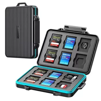 ORICO PHCD-3-BK-BP etui za shranjevanje pomnilniških kartic za 12 SD in 12 microSD kartic, črn