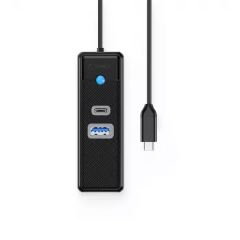 ORICO PW3UR25-C3 USB-C razdelilnik 3-portni s 2.5G Ethernet, 1x USB-A 3.0, 1x USB-C 3.0, kabel 1,8m, črn