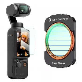 KF Blue Streak anamorfni filter + kaljeno steklo zaščita zaslona 2-v-1 za DJI Osmo Pocket 3 / 4