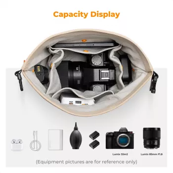 K&F Concept čezramenska torba 5L bež za fotoaparat in pametni telefon