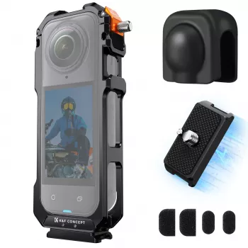 KF zaščitni okvir držalo kletka z 2x 1/4 palca-20 navojem in GoPro držalom za Insta360 X5 / Kf31.182