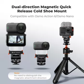 Magnetno hitro izmenljivo držalo za DJI Osmo Action 6 / Nano / 1/4 palca navoj + ISO / Kf12.0035