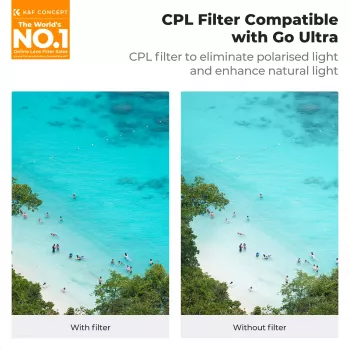 K&F Concept Nano-X 8K Ultra HD krožni polarizacijski (CPL) filter s torbico za Insta360 GO Ultra KF12.0011