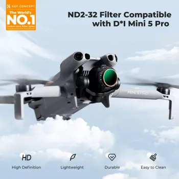 K&F spremenljivi ND filter ND2-ND32 za dron DJI Mini 5 Pro, AGC steklo