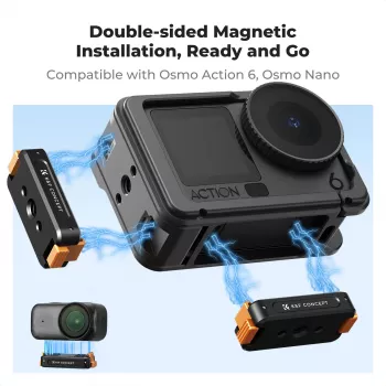 Magnetno hitro izmenljivo držalo z 1/4 palca navojem za DJI Osmo Action 6 / Nano / Kf12.0028