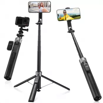 K&F Concept X97-C selfie palica s stojalom 180 cm z magnetnim držalom MagSafe in Bluetooth sprožilcem (črna)