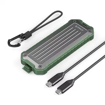 ORICO OTPX-G2 M.2 NVMe/SATA SSD USB-C 3.2 taktično ohišje – sivo-zeleno