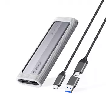 ORICO AXM2S-G2-V1 M.2 NVMe/NGFF USB-C/USB-A na USB-C ohišje – sivo