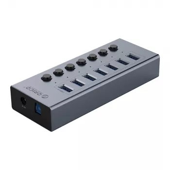 ORICO BT2U3-7AB 7-portno USB 3.0 stikalo s posameznimi stikali – sivo