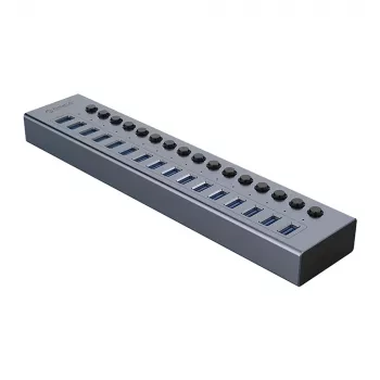 ORICO BT2U3-16AB 16-portno USB 3.0 stikalo s posameznimi stikali – sivo