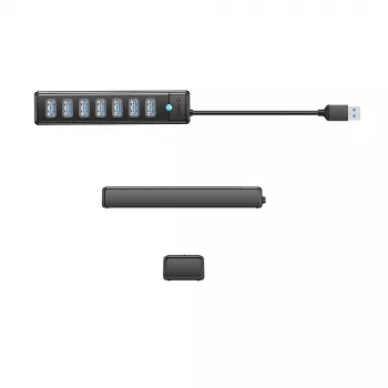 ORICO PW7U-U3 7-Port USB 3.0 hub z USB-C napajanjem, 1m kabel, črn