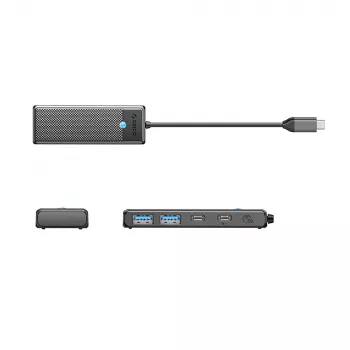 ORICO PAPW2AC-C3 USB-C hub, 2x USB-A 3.0 + 2x USB-C 3.0, črn