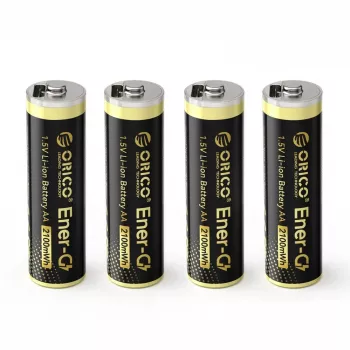 ORICO Ener-G EG5C 1,5 V 2100 mWh polnilna AA LiPo baterija s kablom za polnjenje USB-C, paket 4 kosov