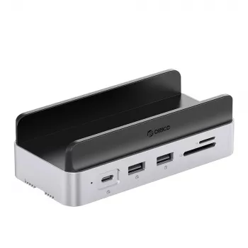 ORICO MiniDock 10-v-1 USB-C priklopna postaja z ohišjem za M.2 NVMe/SATA SSD – srebrna