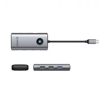 ORICO PW11-5P USB-C hub priklopna postaja 1x USB-A 3.0 + 2x USB-A 2.0 + 1x USB-C PD + 1x HDMI – siva