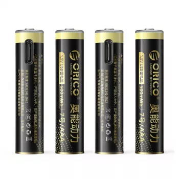 ORICO Ener-G EG7C 1,5V 500mWh polnilna AAA litijeva baterija s kablom za polnjenje USB-C, paket 4 kosov