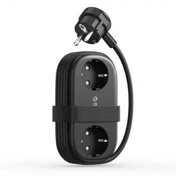 ORICO AP3 65W GaN 6-v-1 podaljšek z vtičnicami z 2 vtičnicama AC, 2 priključkoma USB-A in 2 priključkoma USB-C, 1,5 m kabel, črno