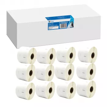 12x G&G nalepke 32mm x 57mm, črno na belem, združljive z Dymo 11354 / S0722540