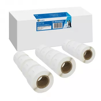 G&G nalepke 12 x 130 kosov za DYMO 99010 / S0722370 - 28mm x 89mm bele termične nalepke za neposredni tisk