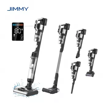 JIMMY PW11 Pro Max-B brezžični sesalnik in čistilnik tal, 460 W, 21,6 V, 40-80 min delovanja, črno-srebrn