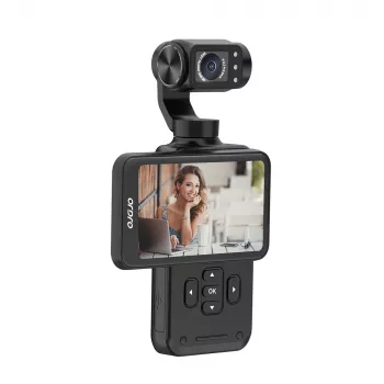 Ordro Pocket M5 5K akcijska kamera s 3-osnim gimbalom, 12MP, Wi-Fi, črna