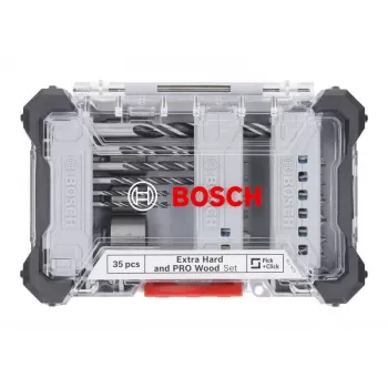 Bosch Extra Hard and PRO set svedrov in nastavkov za les, 35-delni (2607017730)