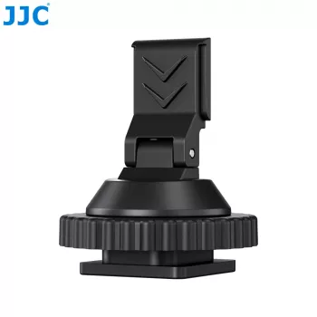 JJC HC-DMN adapter za vročo čevelj na 1/4-palčni-20 navoj za držalo mikrofona, črn