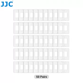 JJC SM-35x50 okvirji za diapozitive za 35mm film, okvir 50x50mm, odprtina 36x24mm, ABS plastika, za sestavljanje, 50 kosov