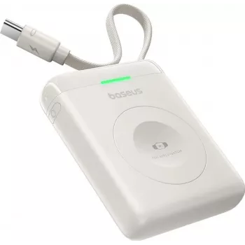 Baseus EnerFill FW11 5W prenosni polnilnik za Apple Watch z vgrajenim kablom - bel