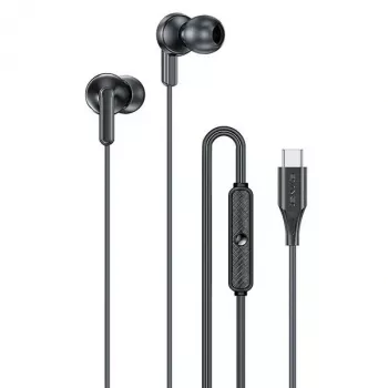 Awei PC-25T stereo slušalke z mikrofonom USB-C, črne